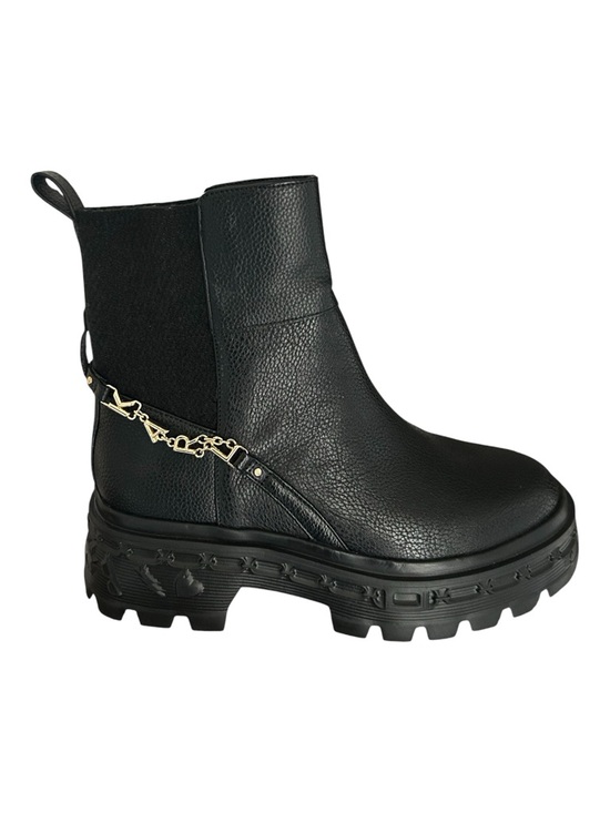 Karl Lagerfeld Shoes - Karl Lagerfeld Paris Women's Laelith Lug Booties with Gold Chain Accent 8.5
